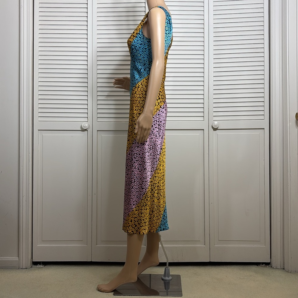 Diane Von Furstenberg Multicolor Silk Floral Midi Dress Size 4 - Picture 11 of 13